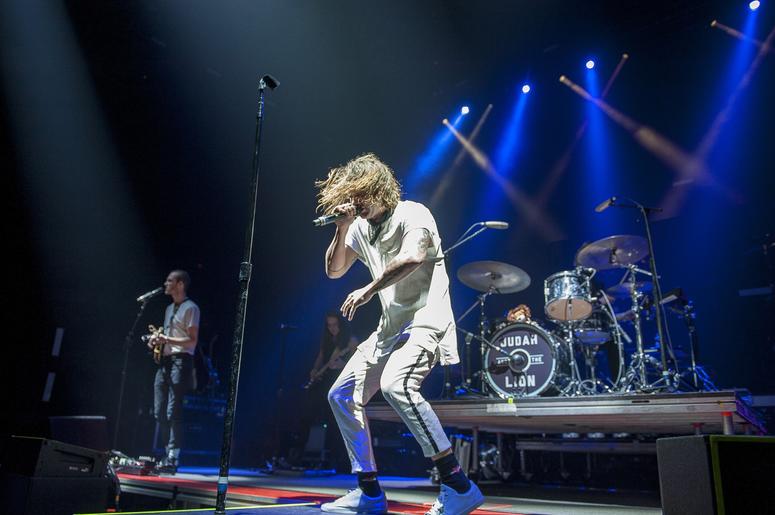 Feb 25, 2017; Greensboro, NC, USA; Judah & The Lion performs live as their 2017 tour makes a stop at the Greensboro Coliseum. Mandatory Credit: Jason Moore/ZUMA Wire via USA TODAY NETWORK Entertainment: Judah & The Lion