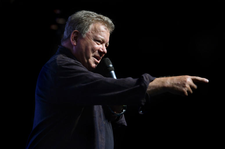 William Shatner, who played Captain Kirk in the original Star Trek, during a press conference to launch Destination Star Trek Europe William Shatner, who played Captain Kirk in the original Star Trek, during a press conference to launch Destination Star Trek Europe