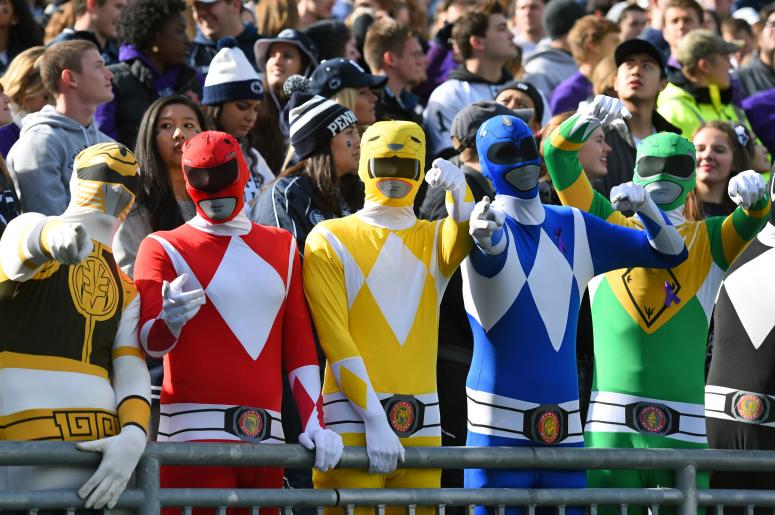 NCAA Football: Illinois at Penn State Oct 31, 2015; University Park, PA, USA; Fans pose for a photo while dressed up as the Power Rangers prior to the game against the Illinois Fighting Illini at Beaver Stadium. Penn State won 39-0. Mandatory Credit: Rich Barnes-USA TODAY Sports