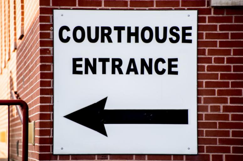 courthouse entrance sign