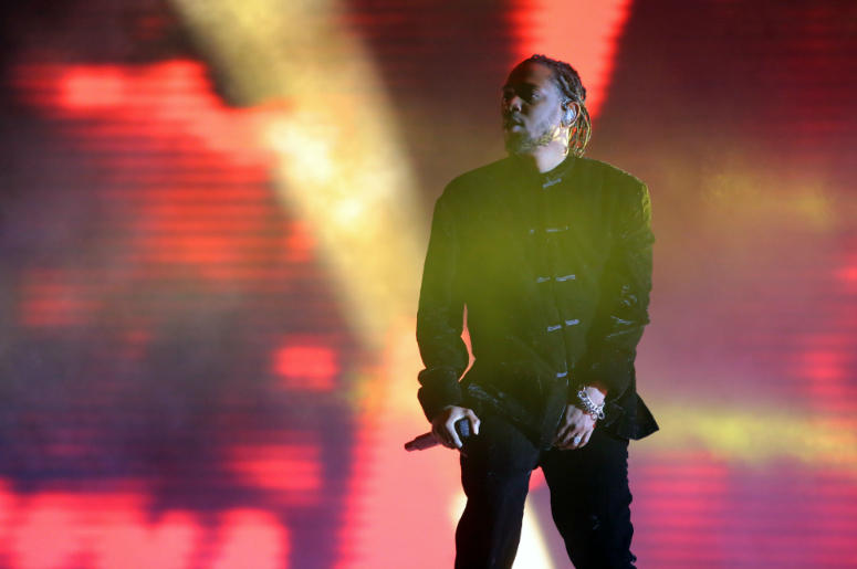 Kendrick Lamar performs during the Coachella Valley Music and Arts Festival at Empire Polo Club. Kendrick Lamar performs during the Coachella Valley Music and Arts Festival at Empire Polo Club.