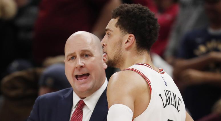 Zach LaVine and Jim Boylen Zach LaVine and Jim Boylen