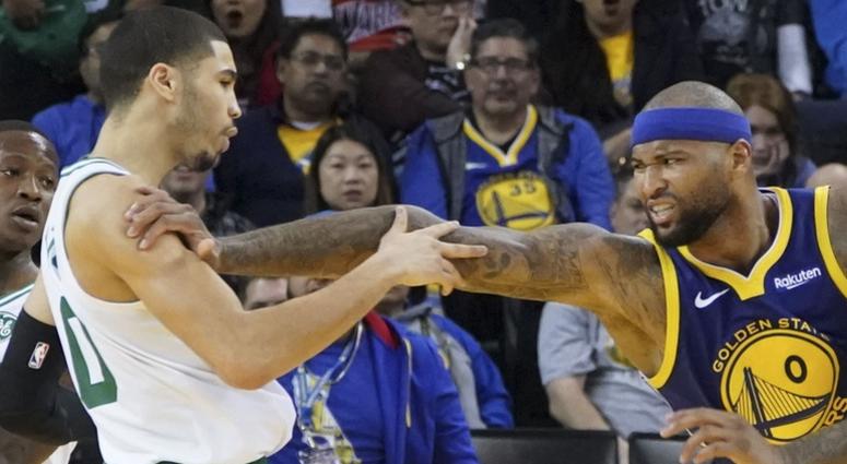 Jayson Tatum and DeMarcus Cousins Jayson Tatum and DeMarcus Cousins
