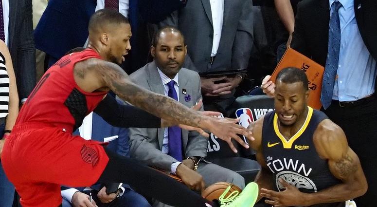 Andre Iguodala and Damian Lillard Andre Iguodala and Damian Lillard