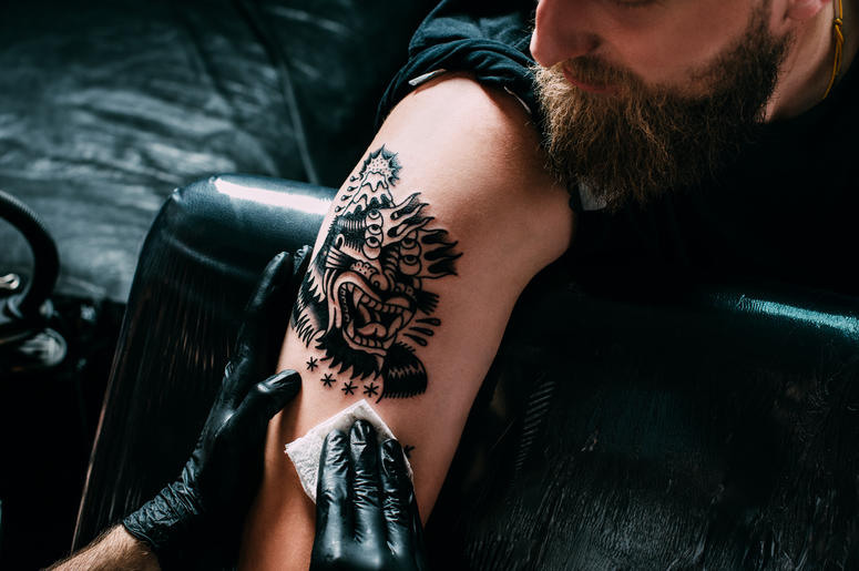 Tattoo being applied