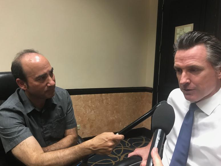 KCBS Political Reporter Doug Sovern interviews Governor Newsom in San Salvador