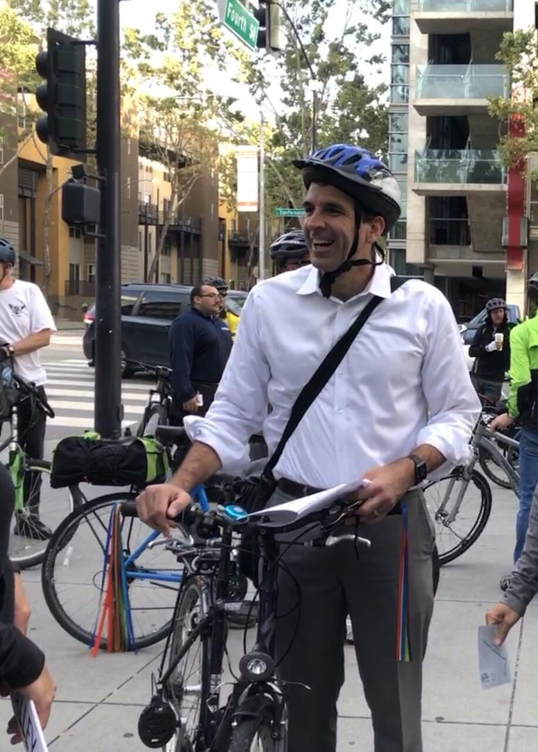 San Jose Mayor Sam Liccardo On A Recent Bike To Work Day San Jose Mayor Sam Liccardo On A Recent Bike To Work Day