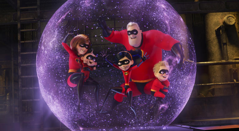 Disney-Pixar's 'Incredibles 2' This image released by Disney Pixar shows a scene from "Incredibles 2," in theaters on June 15. (Disney/Pixar via AP)