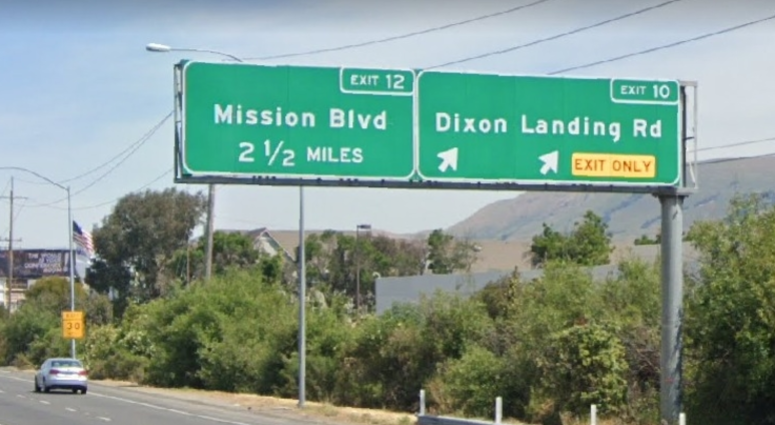 Dixon Landing Road freeway sign Dixon Landing Road freeway sign