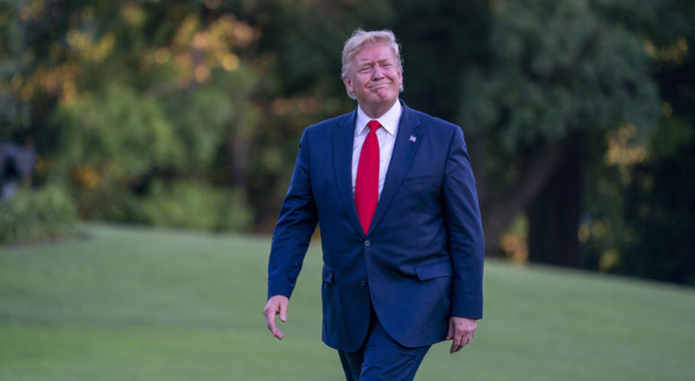 President Donald Trump walks off Marine One at the White House after spending the weekend at the G20 Summit and meeting Kim Jong Un, in the DMZ on June 30, 2019. President Donald Trump walks off Marine One at the White House after spending the weekend at the G20 Summit and meeting Kim Jong Un, in the DMZ on June 30, 2019.
