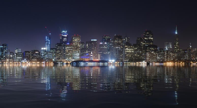 San Francisco seen from Treasure Island. San Francisco seen from Treasure Island.