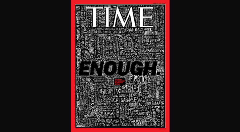 John Mavroudis, an East Bay resident, drew the cover of the TIME magazine issue devoted to mass shootings. John Mavroudis, an East Bay resident, drew the cover of the TIME magazine issue devoted to mass shootings.