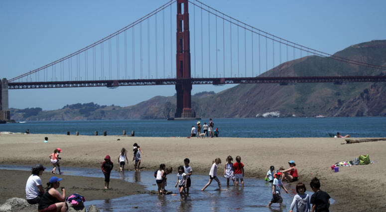 June 11, 2019. San Francisco in the midst of a three day heat wave with 100 degree days. Crissy Field, East Beach San Francisco Heat Wave