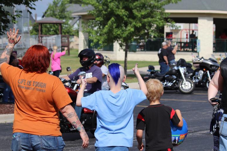 500 Bikers Surprise Boy with Autism at 10th Birthday Party 500 Bikers Surprise Boy with Autism at 10th Birthday Party