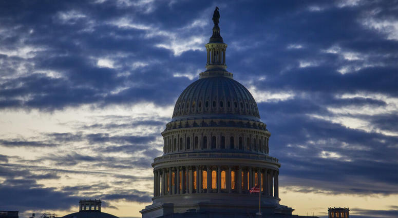 dawn arrives at the Capitol in Washington. On Thursday, Jan. 17, the Labor Department reports on the number of people who sought unemployment benefits last week, a figure likely to be inflated by applications from federal employees who aren't working DO NOT USE