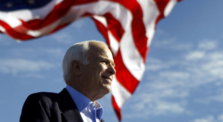 In this Nov. 3, 208 file photo, Republican presidential candidate Sen. John McCain, R-Ariz. speaks at a rally outside Raymond James Stadium in Tampa, Fla. AP DO NOT USE