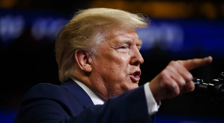 President Donald Trump speaks during his re-election kickoff rally at the Amway Center in Orlando, Fla. Trump declared Thursday that "Iran made a very big mistake" in shooting down a U.S. drone. President Donald Trump speaks during his re-election kickoff rally at the Amway Center in Orlando, Fla. Trump declared Thursday that "Iran made a very big mistake" in shooting down a U.S. drone.