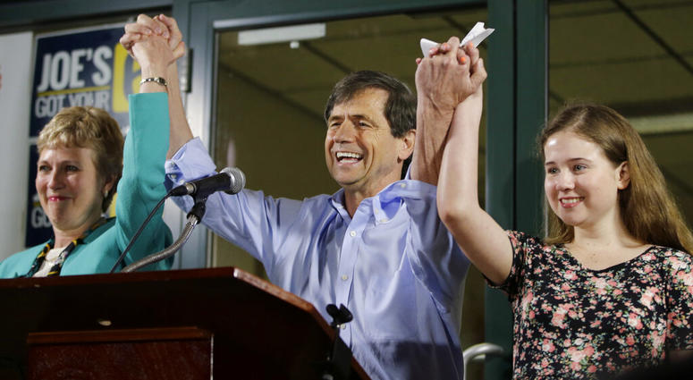 former Congressman Joe Sestak, center, his wife Susan Sestak, left, and daughter Alex Sestak former Congressman Joe Sestak, center, his wife Susan Sestak, left, and daughter Alex Sestak