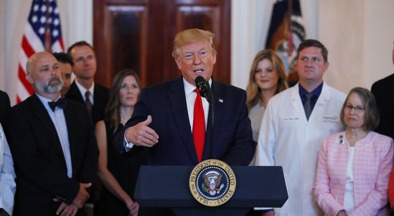 President Donald Trump speaks during a ceremony where he will sign an executive order that calls for upfront disclosure by hospitals of actual prices for common tests and procedures to keep costs down, at the White House in Washington, Monday, June 24, 20 President Donald Trump speaks during a ceremony where he will sign an executive order that calls for upfront disclosure by hospitals of actual prices for common tests and procedures to keep costs down, at the White House in Washington, Monday, June 24, 20