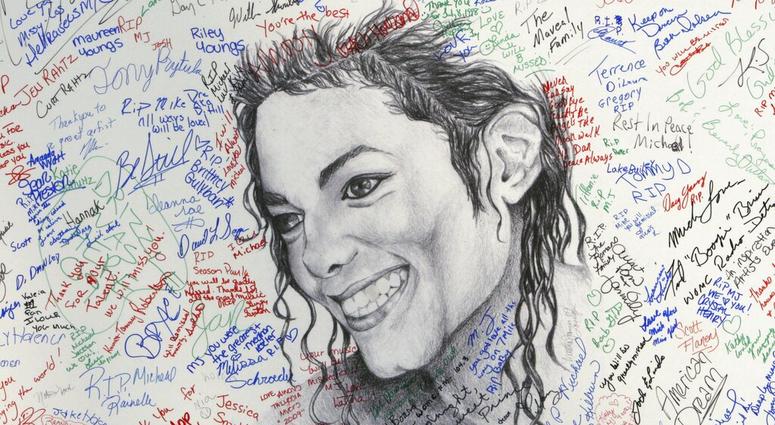This July 7, 2009 file photo shows signatures on a poster of the late pop icon Michael Jackson at the Charles H. Wright Museum of African American History in Detroit AP DO NOT USE