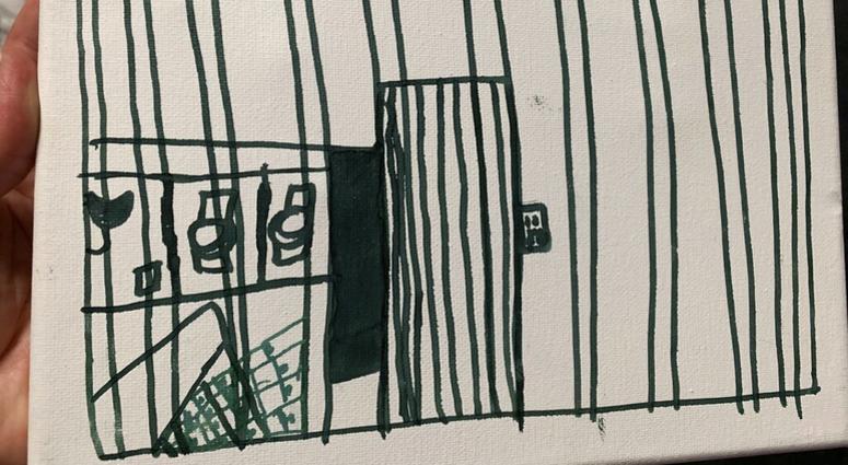 his undated photo provided by the American Academy of Pediatrics on Friday, July 5, 2019 shows a drawing by a migrant child at the Catholic Charities Humanitarian Respite Center in McAllen, Texas. AP DO NOT USE