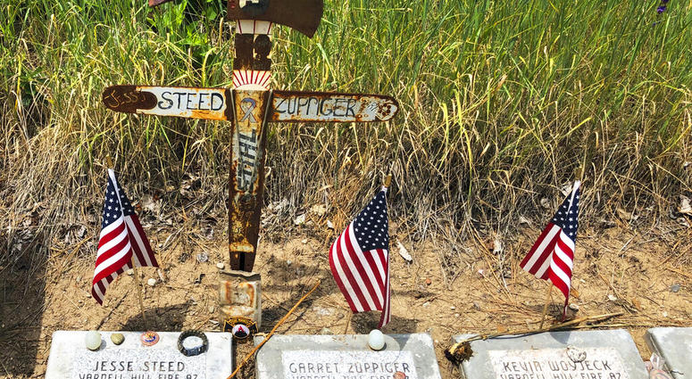 memorial stones at the Wildland Firefighters Monument at the National Interagency Fire Center in Boise, Idaho, for wildland firefighters killed by a wildfire on June 30, 2013, near Yarnell, Ariz. memorial stones at the Wildland Firefighters Monument at the National Interagency Fire Center in Boise, Idaho, for wildland firefighters killed by a wildfire on June 30, 2013, near Yarnell, Ariz.