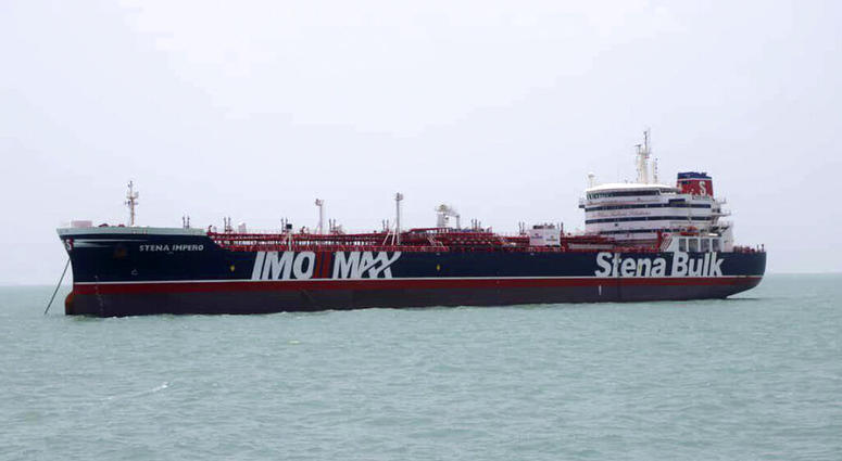 A British-flagged oil tanker Stena Impero which was seized by the Iran's Revolutionary Guard on Friday A British-flagged oil tanker Stena Impero which was seized by the Iran's Revolutionary Guard on Friday