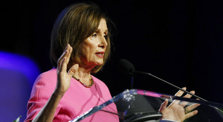 Speaker of the House Nancy Pelosi, D-Calif., addresses the NAACP convention, Monday, July 22, 2019, in Detroit. ( AP DO NO TUSE