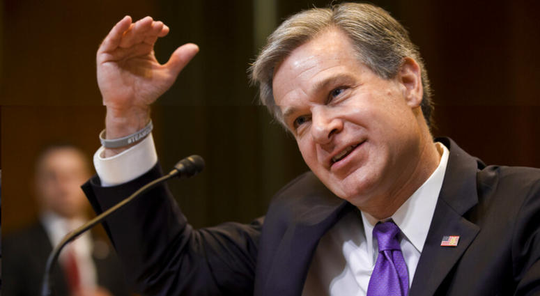 In this May 7, 2019, file photo, FBI Director Christopher Wray testifies during a hearing on Capitol Hill in Washington. AP DO NOT USE