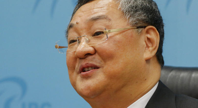 Director of the foreign ministry's Arms Control Department, Fu Cong speaks during a press conference at the Ministry of Foreign Affair building in Beijing, Tuesday, Aug. 6, 2019. AP DO NOT USE