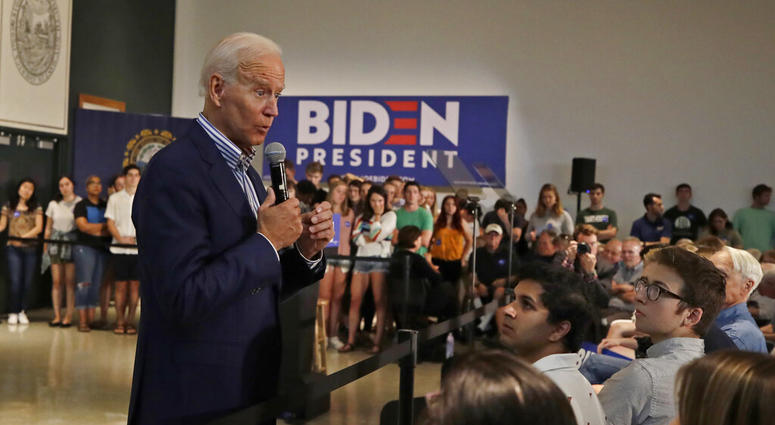 Democratic presidential candidate former Vice President Joe Biden speaks during a campaign event at Dartmouth College, Friday, Aug. 23, 2019, in Hanover, N.H. Democratic presidential candidate former Vice President Joe Biden speaks during a campaign event at Dartmouth College, Friday, Aug. 23, 2019, in Hanover, N.H.