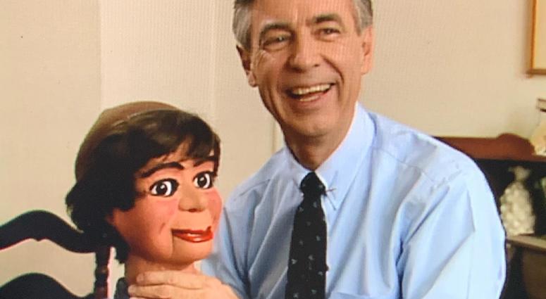 Fred with the ventriloquist’s dummy he got when he was 12. The dummy’s name is Hischer Booptrunk.