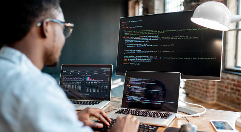 Man working at a computer