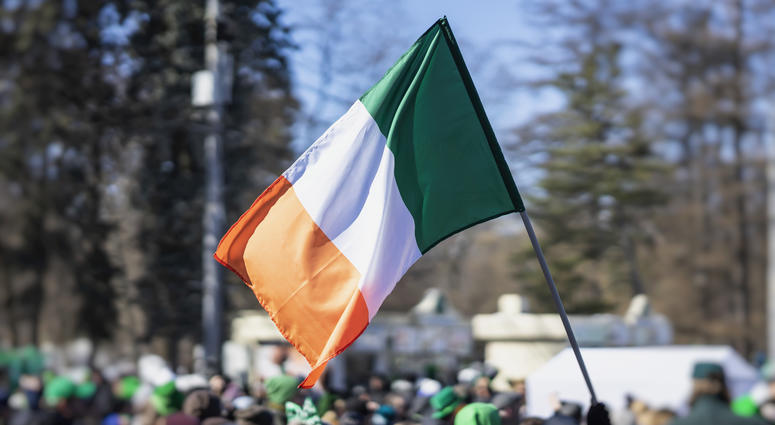 Flag of Ireland close-up Flag of Ireland close-up