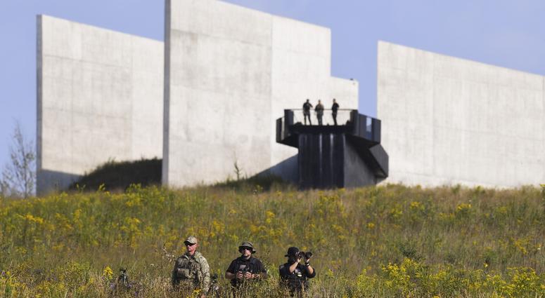 Flight 93 National Memorial visitor center with security watching over the event as Vice-President Mike Pence spoke at the 18th anniversary ceremony