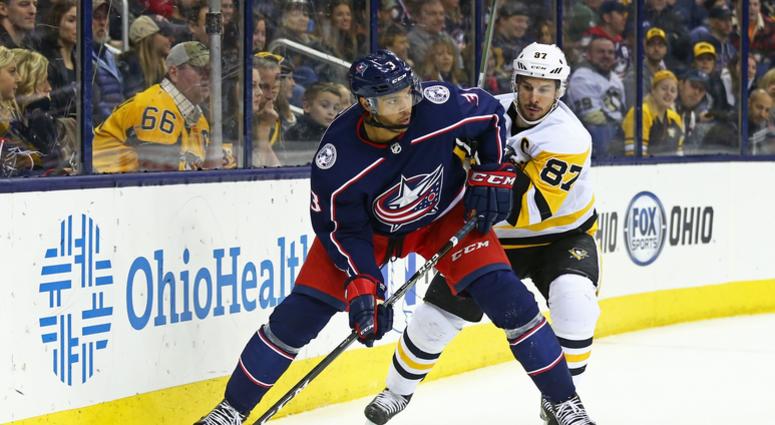 Sidney Crosby and Seth Jones Penguins Vs Blue Jackets