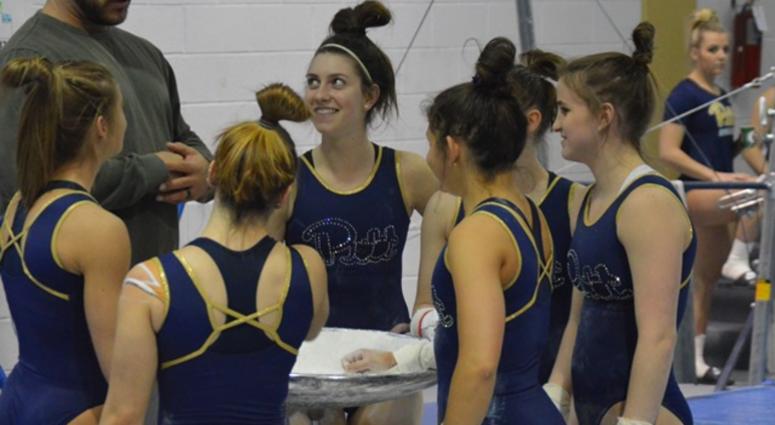 group of Pitt gymnasts