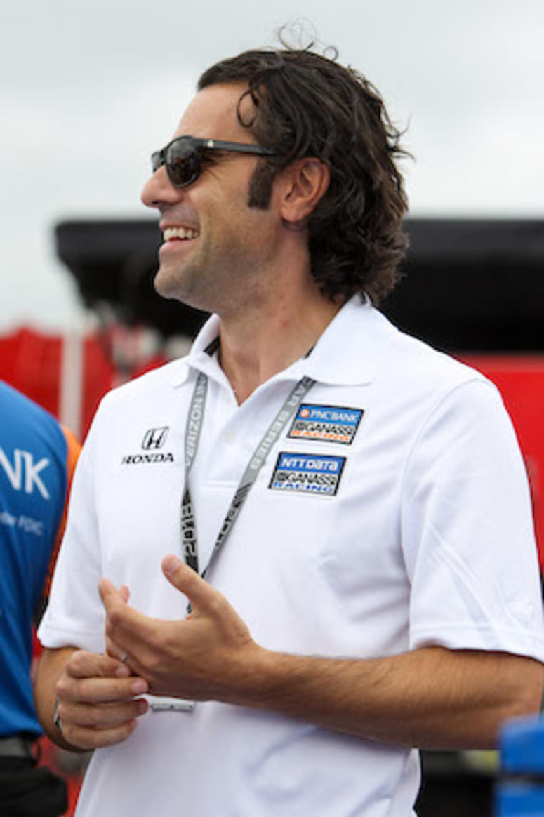 Chip Ganassi Racing's Dario Franchitti Stands On Pit Road At Pocono Raceway Chip Ganassi Racing's Dario Franchitti