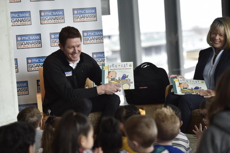 PNC Bank Chip Ganassi Racing's Scott Dixon Reads To Children At Indianapolis Motor Speedway As Part Of PNC's Grow Up Great Program PNC Bank Chip Ganassi Racing's Scott Dixon Reads To Children At Indianapolis Motor Speedway As Part Of PNC's Grow Up Great Program
