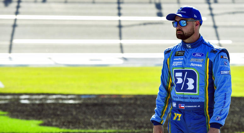 NASCAR Cup Series driver Ricky Stenhouse Jr. (17) awaits the final qualifying round for a NASCAR Cup Series auto race at Talladega Superspeedway, Saturday, April 27, 2019, in Talladega, Ala. NASCAR Cup Series driver Ricky Stenhouse Jr. (17) awaits the final qualifying round for a NASCAR Cup Series auto race at Talladega Superspeedway, Saturday, April 27, 2019, in Talladega, Ala.
