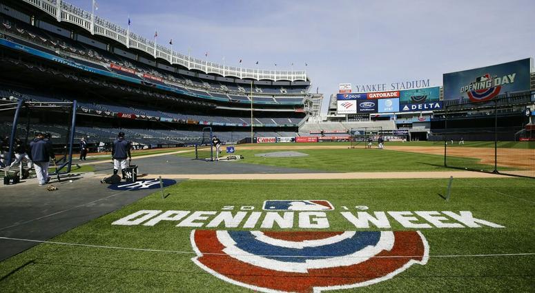 New York Yankees players take part in batting practice during a workout Wednesday, March 27, 2019, in New York. The Yankees host the Baltimore Orioles on opening day Thursday. New York Yankees players take part in batting practice during a workout Wednesday, March 27, 2019, in New York. The Yankees host the Baltimore Orioles on opening day Thursday.