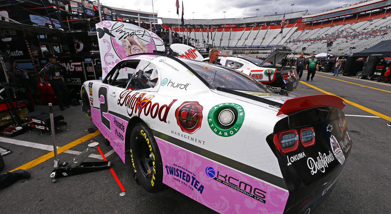 Tyler Reddick sits in the pits being worked on after practice for the NASCAR Xfinity Series auto race Friday, April 5, 2019, in Bristol, Tenn. The reigning Xfinity Series champion is piloting a Chevrolet at Bristol covered with country music icon Dolly Pa Tyler Reddick sits in the pits being worked on after practice for the NASCAR Xfinity Series auto race Friday, April 5, 2019, in Bristol, Tenn. The reigning Xfinity Series champion is piloting a Chevrolet at Bristol covered with country music icon Dolly Pa