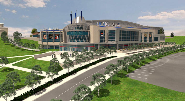 Artist rendering of the new UPMC Event Center on the RMU Campus