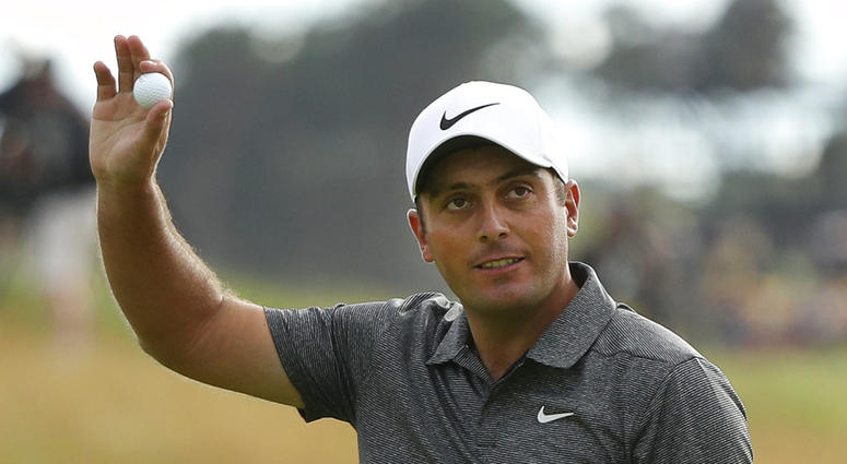 Francesco Molinari of Italy on the 18th hole after the final round for the 147th British Open Golf championships in Carnoustie, Scotland, Sunday, July 22, 2018 DO NOT USE