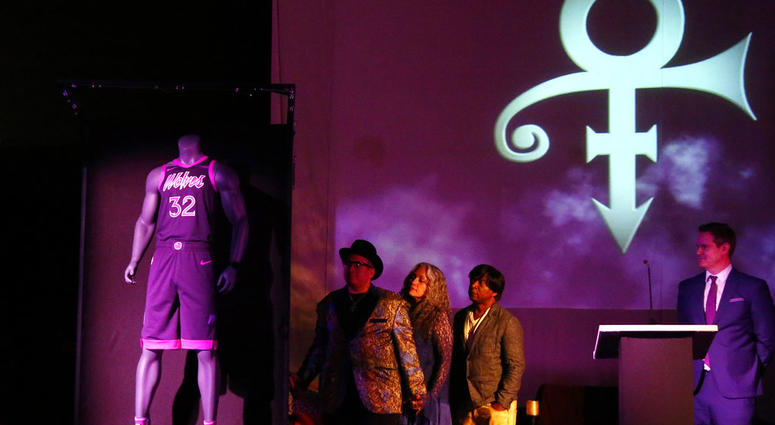 The new City Edition Minnesota Timberwolves uniform, honoring the legacy of the late rock star Prince, DO NOT USE