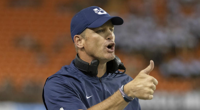 Utah State coach Matt Wells Utah State coach Matt Wells