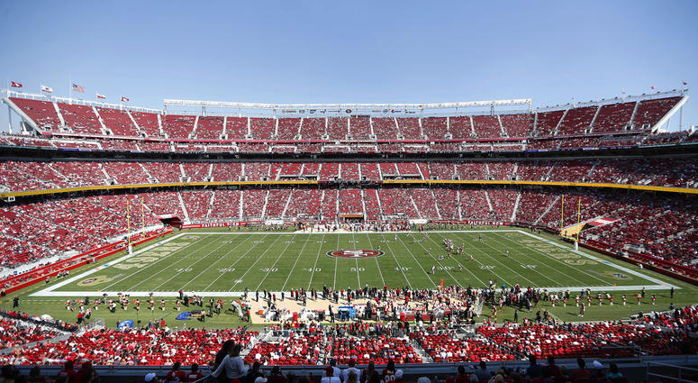 In this Oct. 7, 2018, file photo, fans watch an NFL football game between the San Francisco 49ers and the Arizona Cardinals at Levi's Stadium in Santa Clara, Calif. DO NOT USE