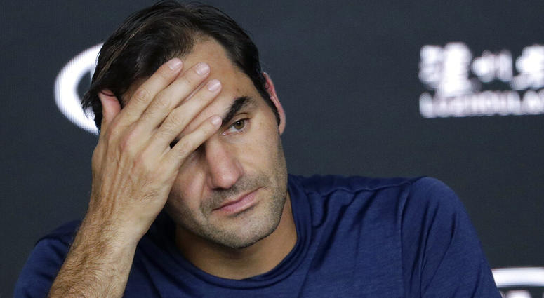 Switzerland's Roger Federer answers questions at a press conference following his fourth round loss to Greece's Stefanos Tsitsipas at the Australian Open tennis championships in Melbourne, Australia, Sunday, Jan. 20, 2019 Switzerland's Roger Federer answers questions at a press conference following his fourth round loss to Greece's Stefanos Tsitsipas at the Australian Open tennis championships in Melbourne, Australia, Sunday, Jan. 20, 2019