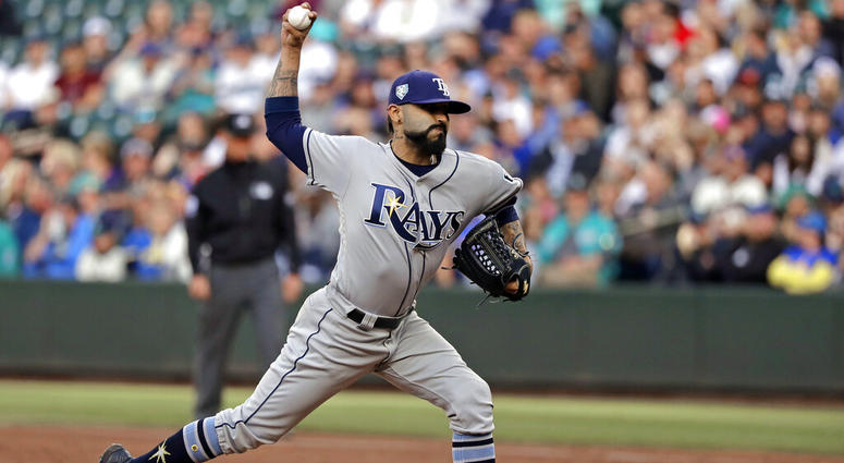 ampa Bay Rays starting pitcher Sergio Romo throws to a Seattle Mariners batter during the first inning of a baseball game in Seattle AP DO NOT USE