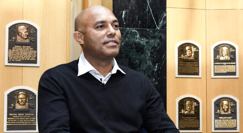 In this Feb. 1, 2019 file photo, Baseball Hall of Fame inductee Mariano Rivera gives a news conference after his orientation tour of the National Baseball Hall of Fame and Museum, in Cooperstown, N.Y. DO NOT USE